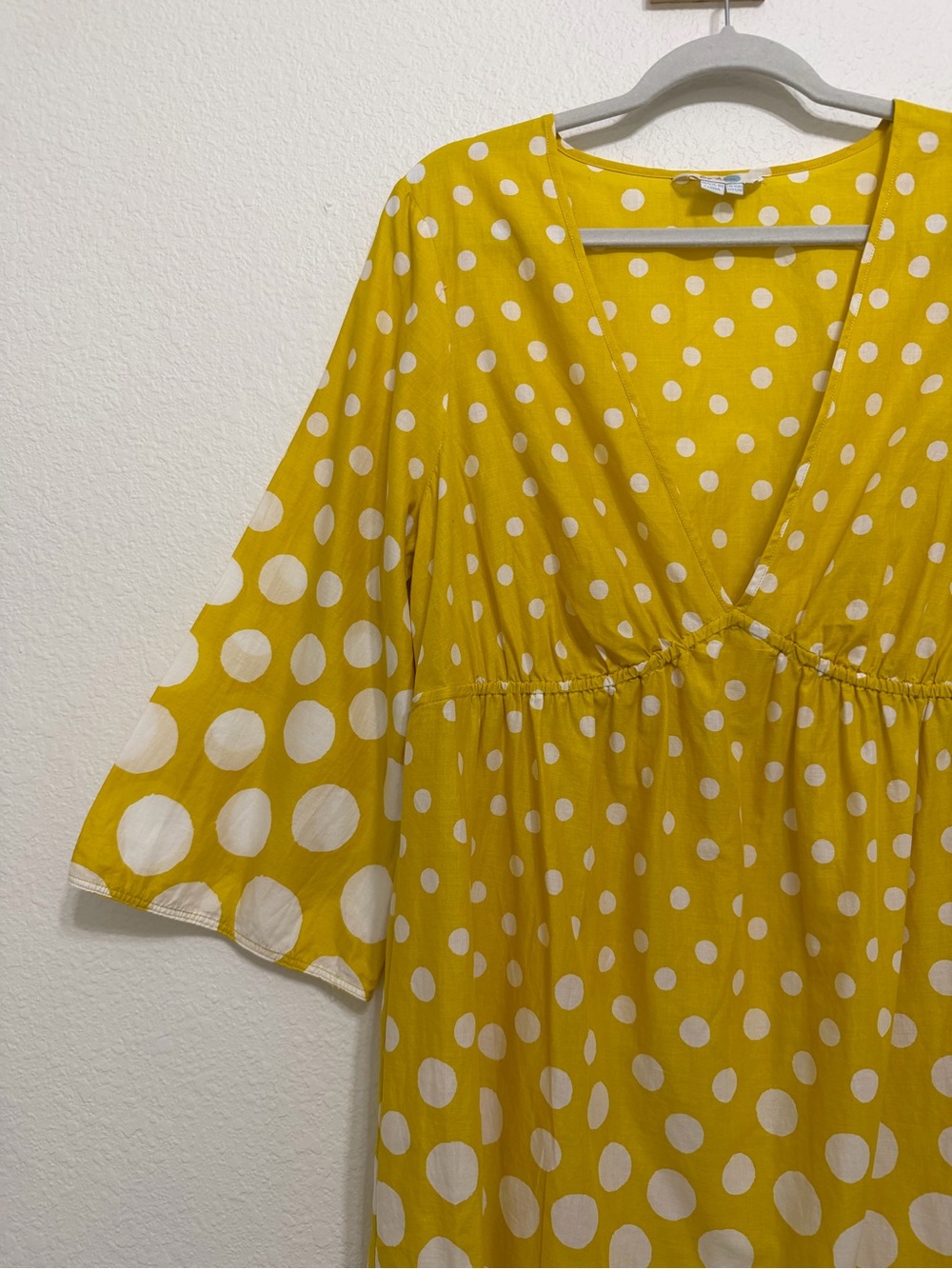 Boden Polka Dot Pom Pom Bell Sleeve 100% Cotton Tunic Cover Up 12R - Picture 3 of 10